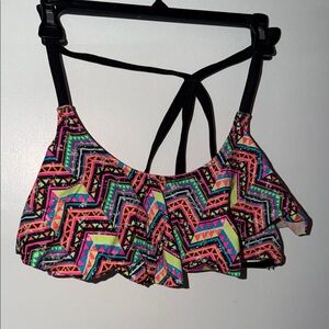 Colorful Geometric Print Bikini Top